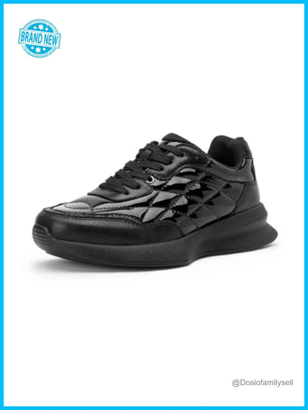 Quilted Platform Chunky Lace-Up Fashion Sneakers Memory Foam Cushioned
